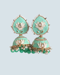 Pearl Lotus Meenakari Jhumka