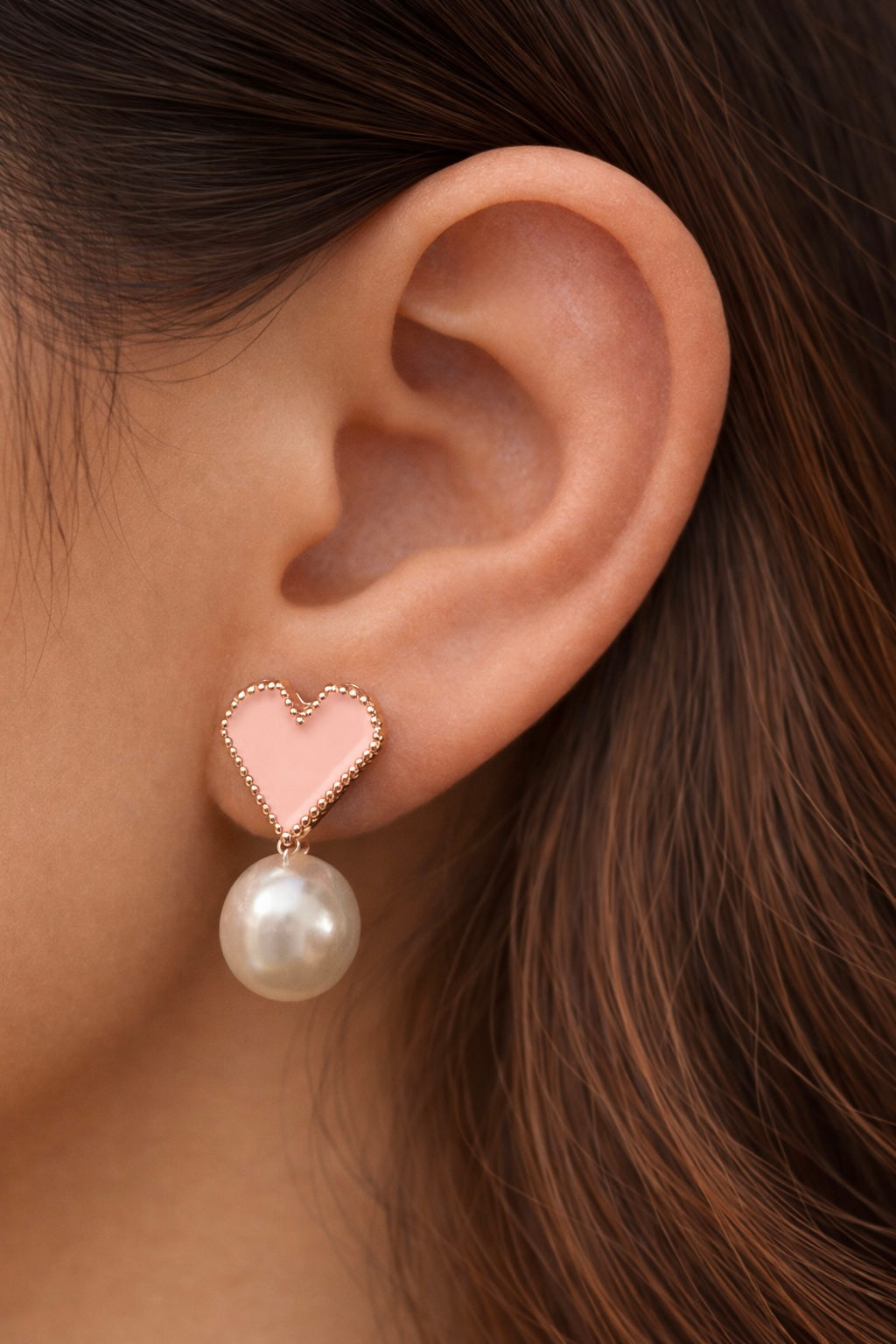Pearl Heart Studs