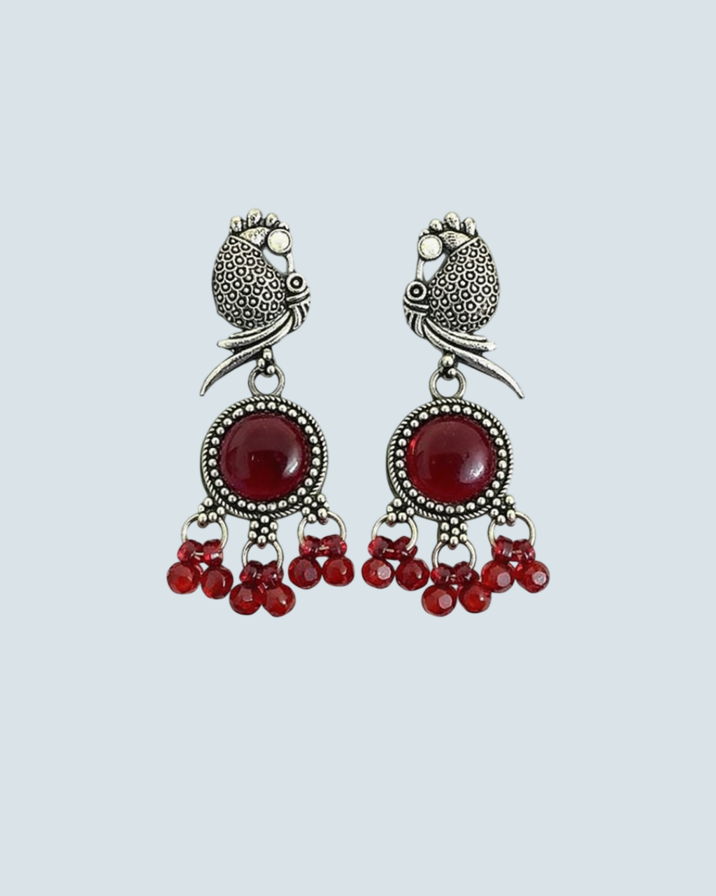 Oxidized Peacock Earrings