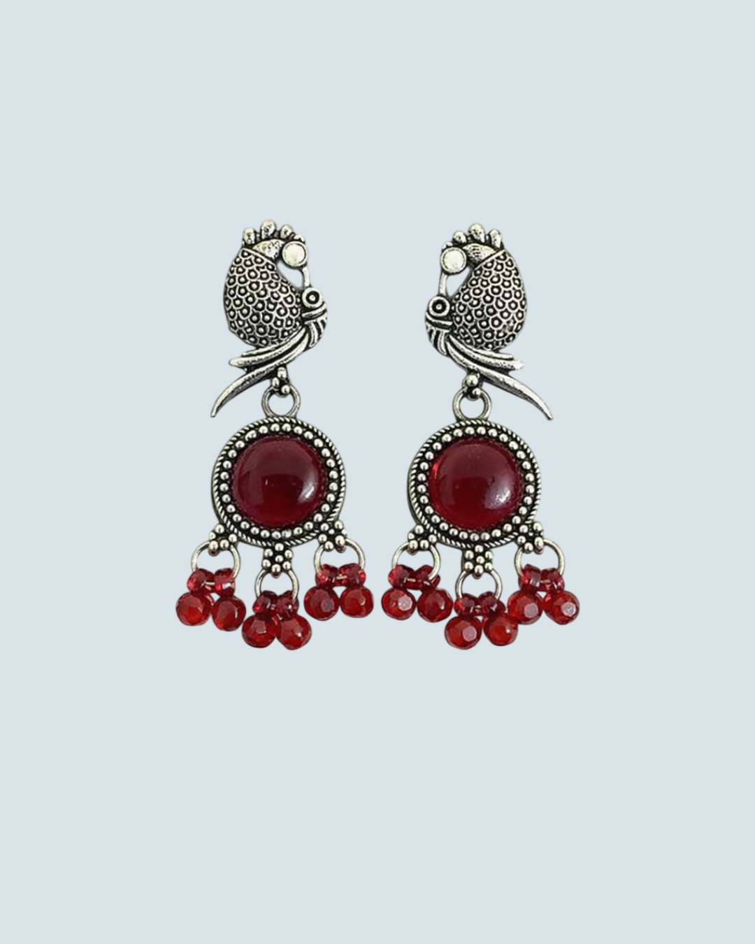 Oxidized Peacock Earrings