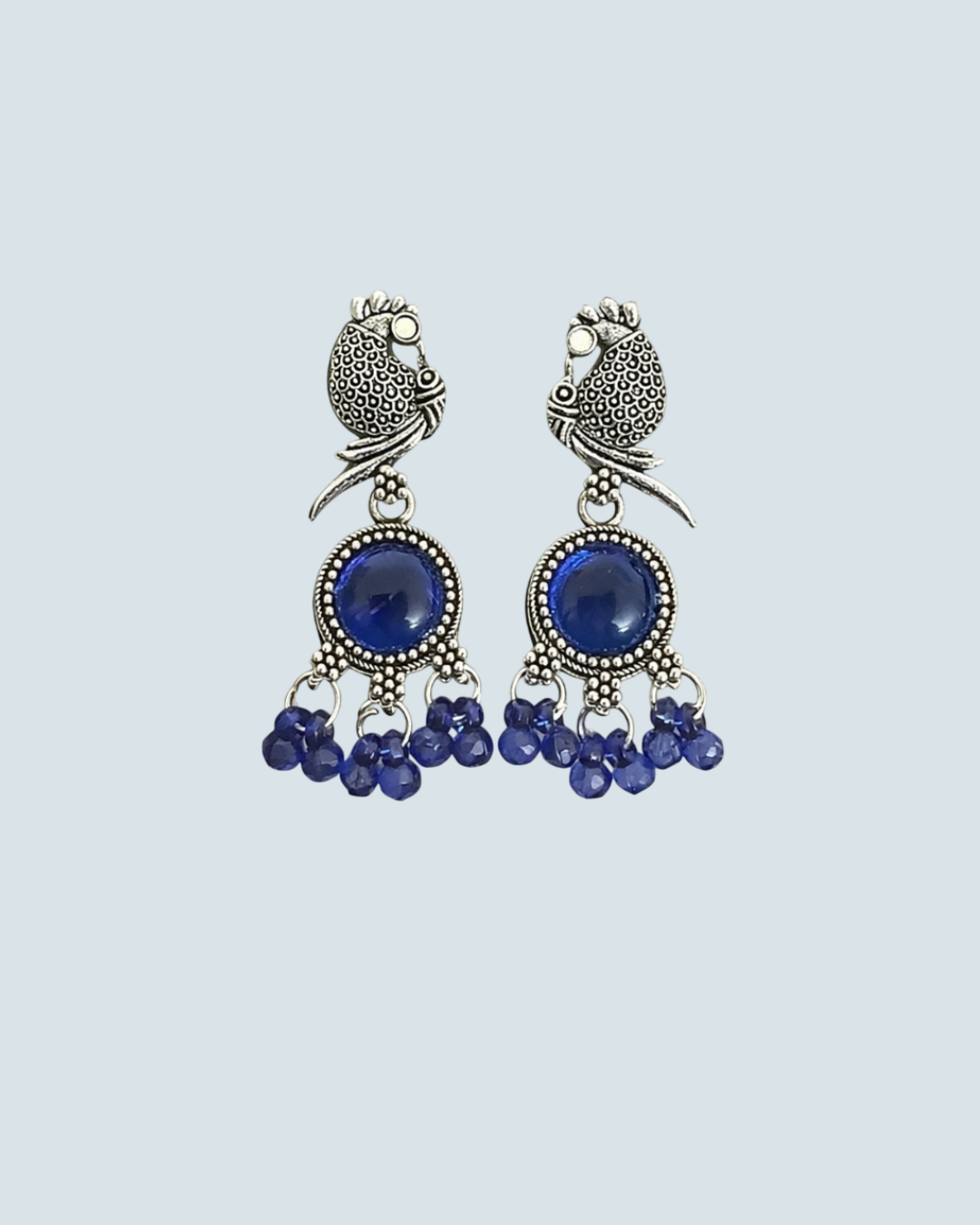 Oxidized Peacock Earrings