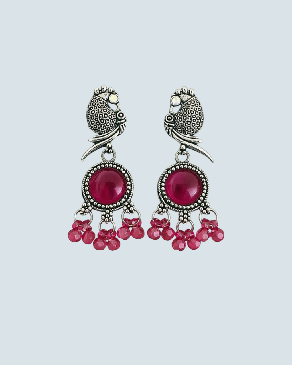 Oxidized Peacock Earrings