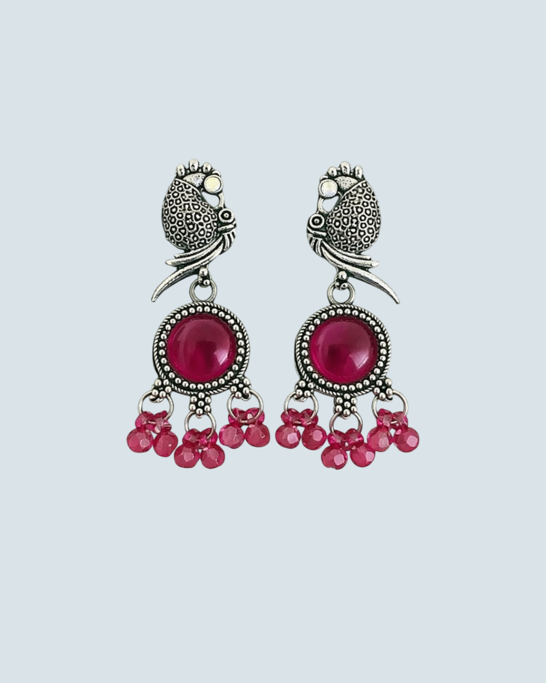 Oxidized Peacock Earrings