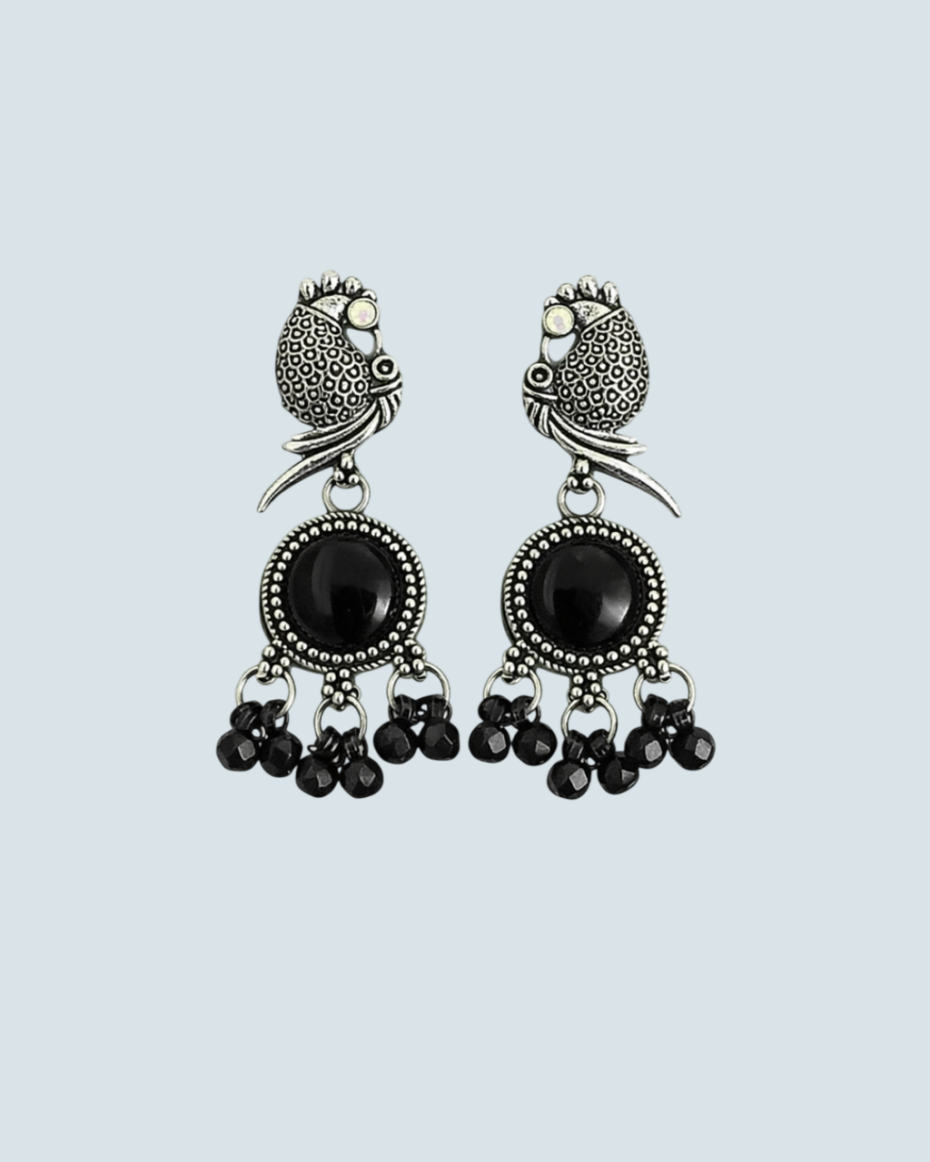 Oxidized Peacock Earrings