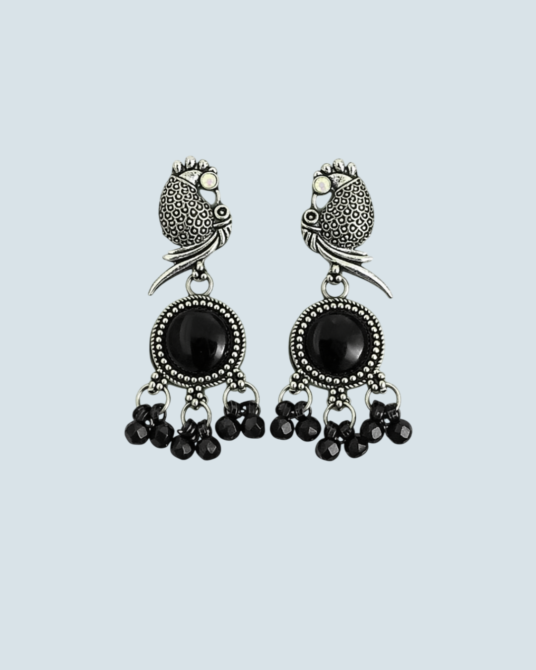 Oxidized Peacock Earrings