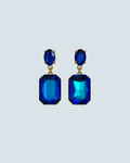 Elegant blue crystal stone drop earrings for date night and evening wear - Trinketly BD