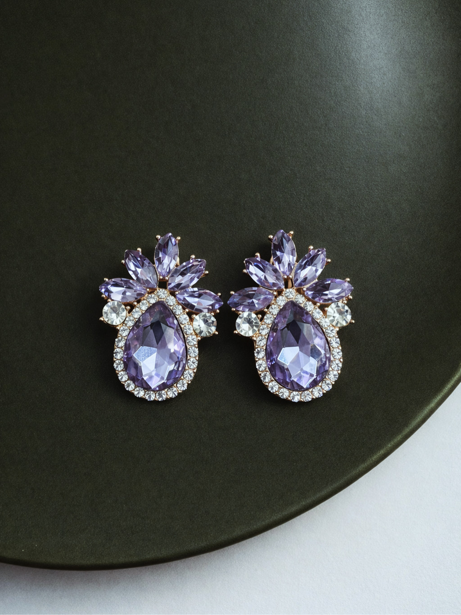 Royal Teardrop Stone Earrings