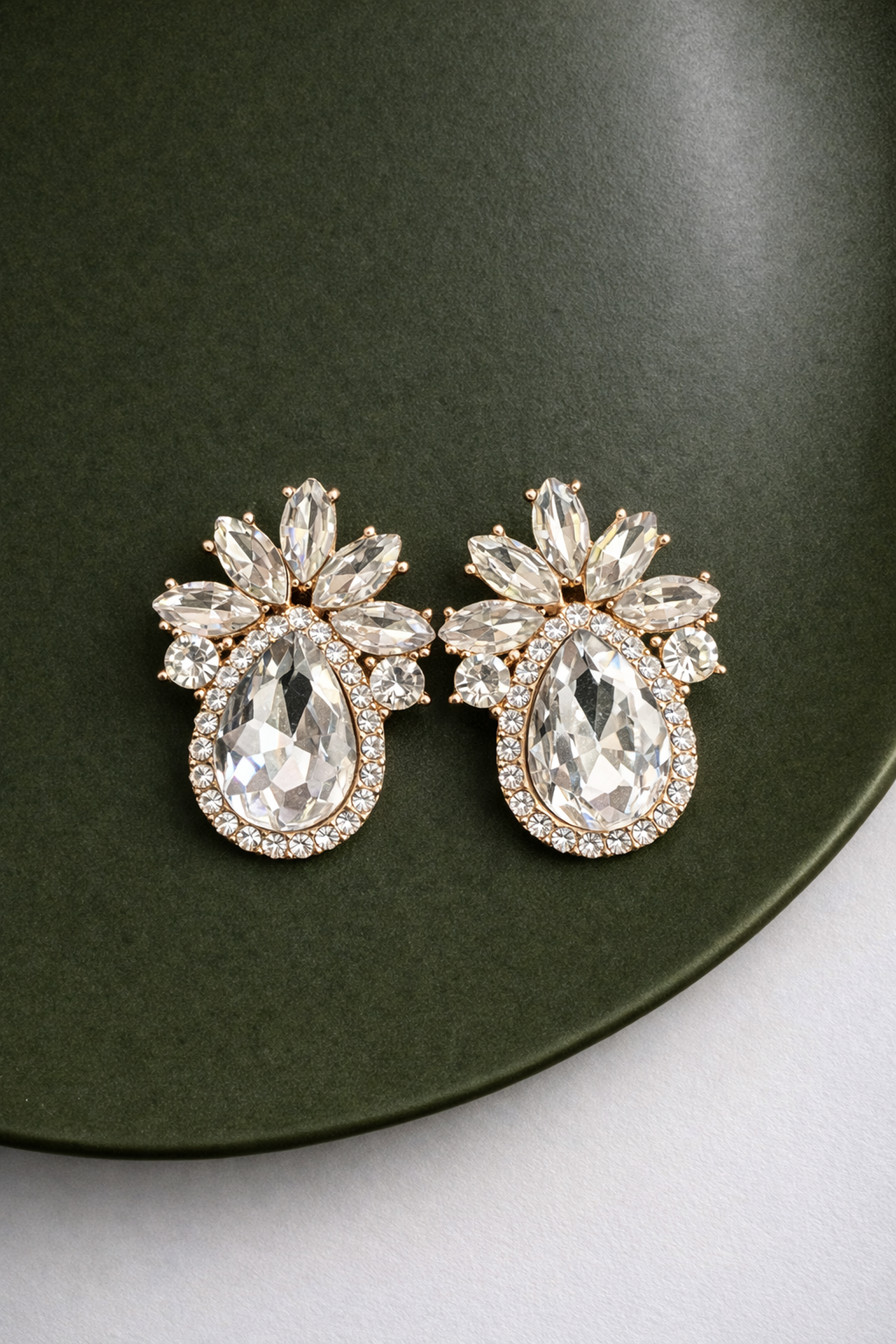 Royal Teardrop Stone Earrings