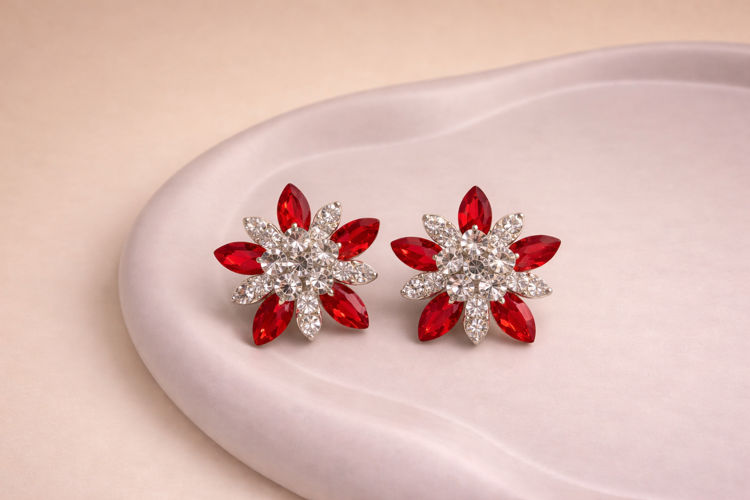 Double Bloom Crystal Studs