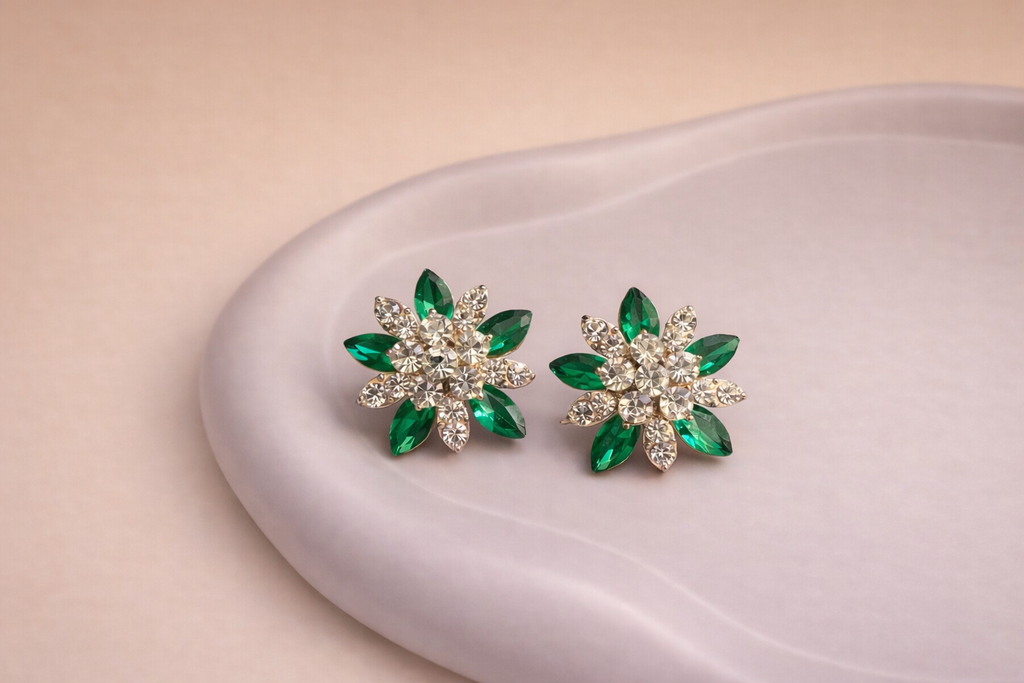 Double Bloom Crystal Studs