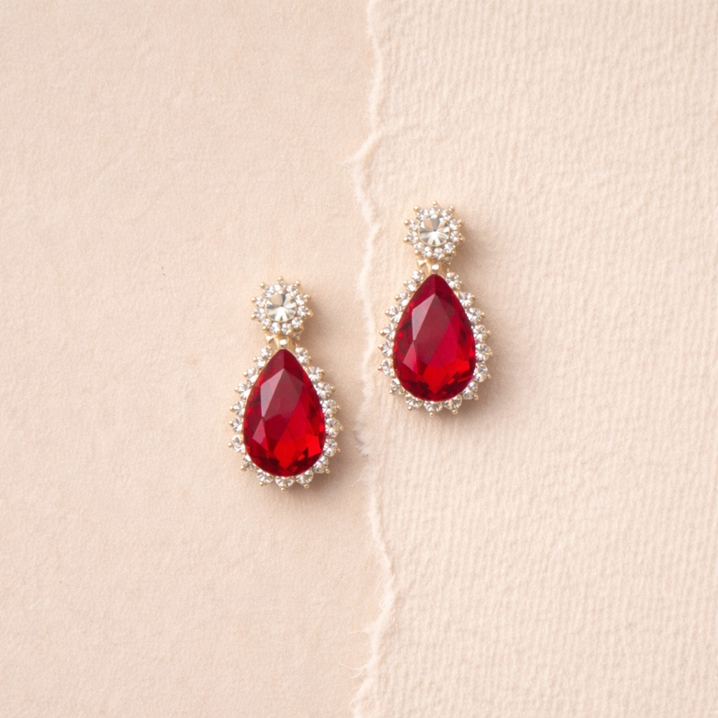 Halo Teardrop Crystal Studs