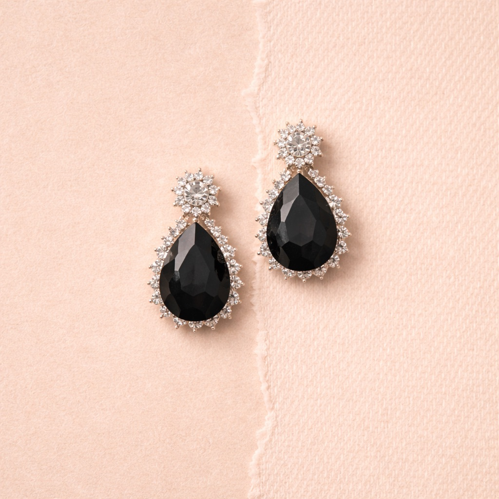 Halo Teardrop Crystal Studs