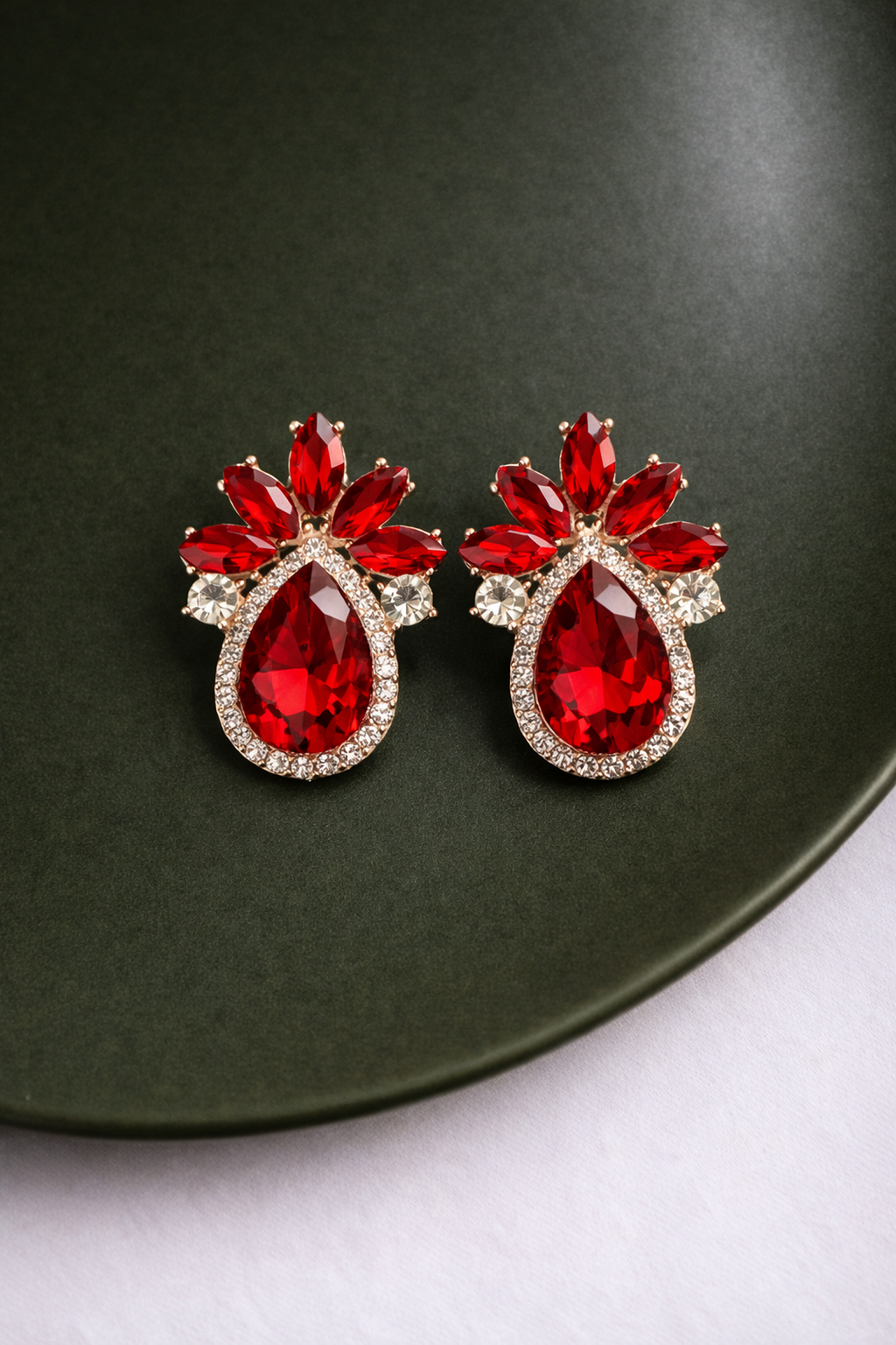 Royal Teardrop Stone Earrings