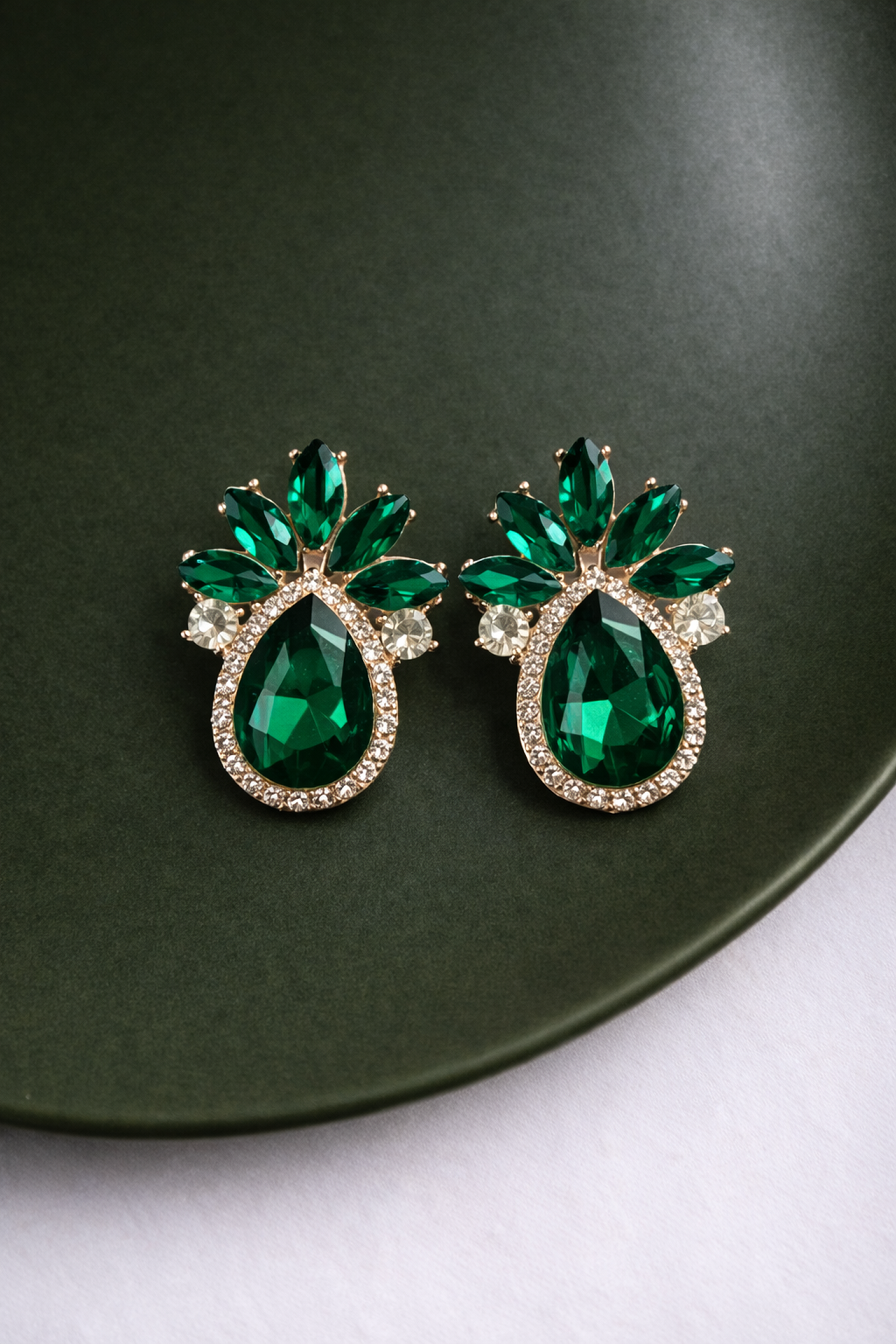 Royal Teardrop Stone Earrings