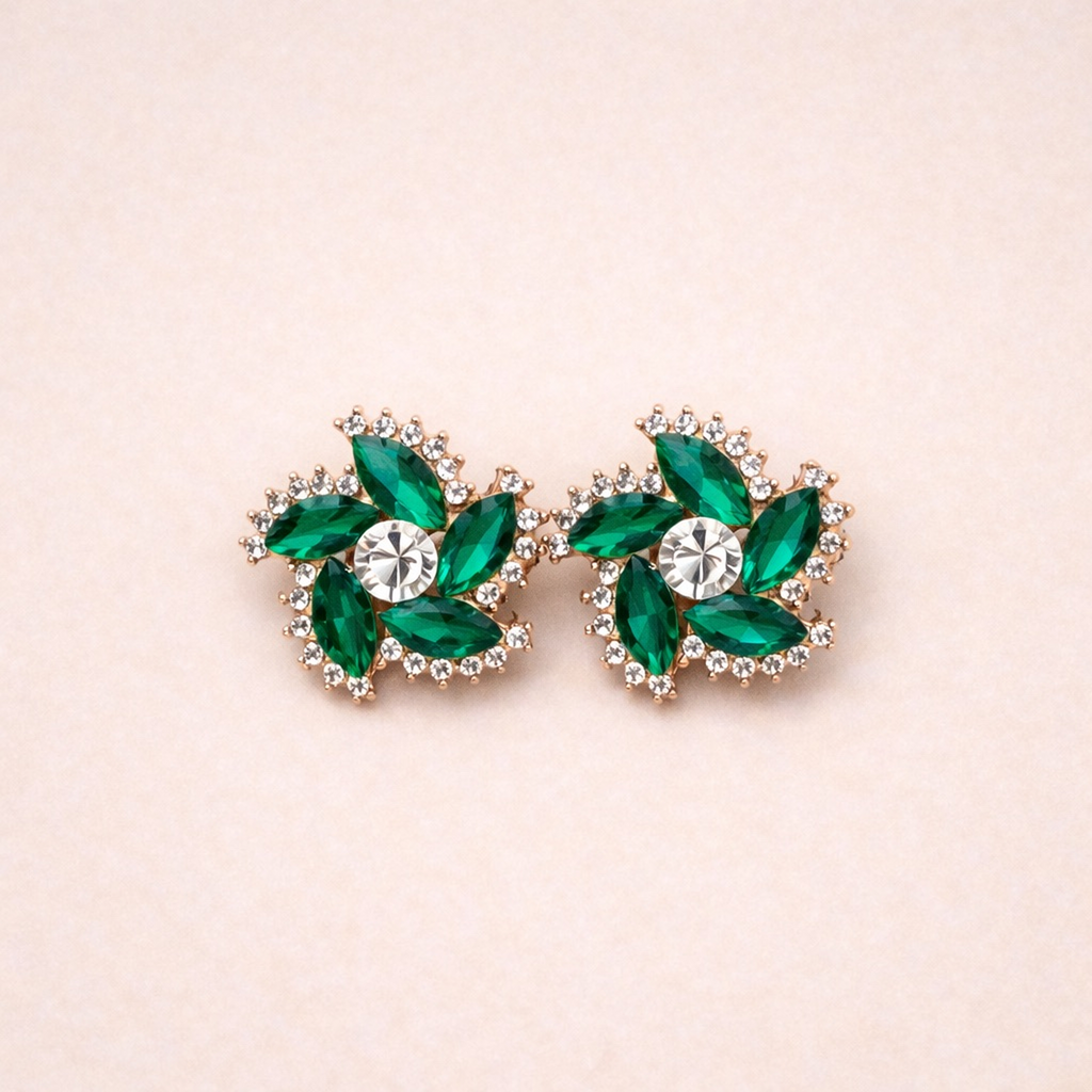 Swirl Crystal Studs