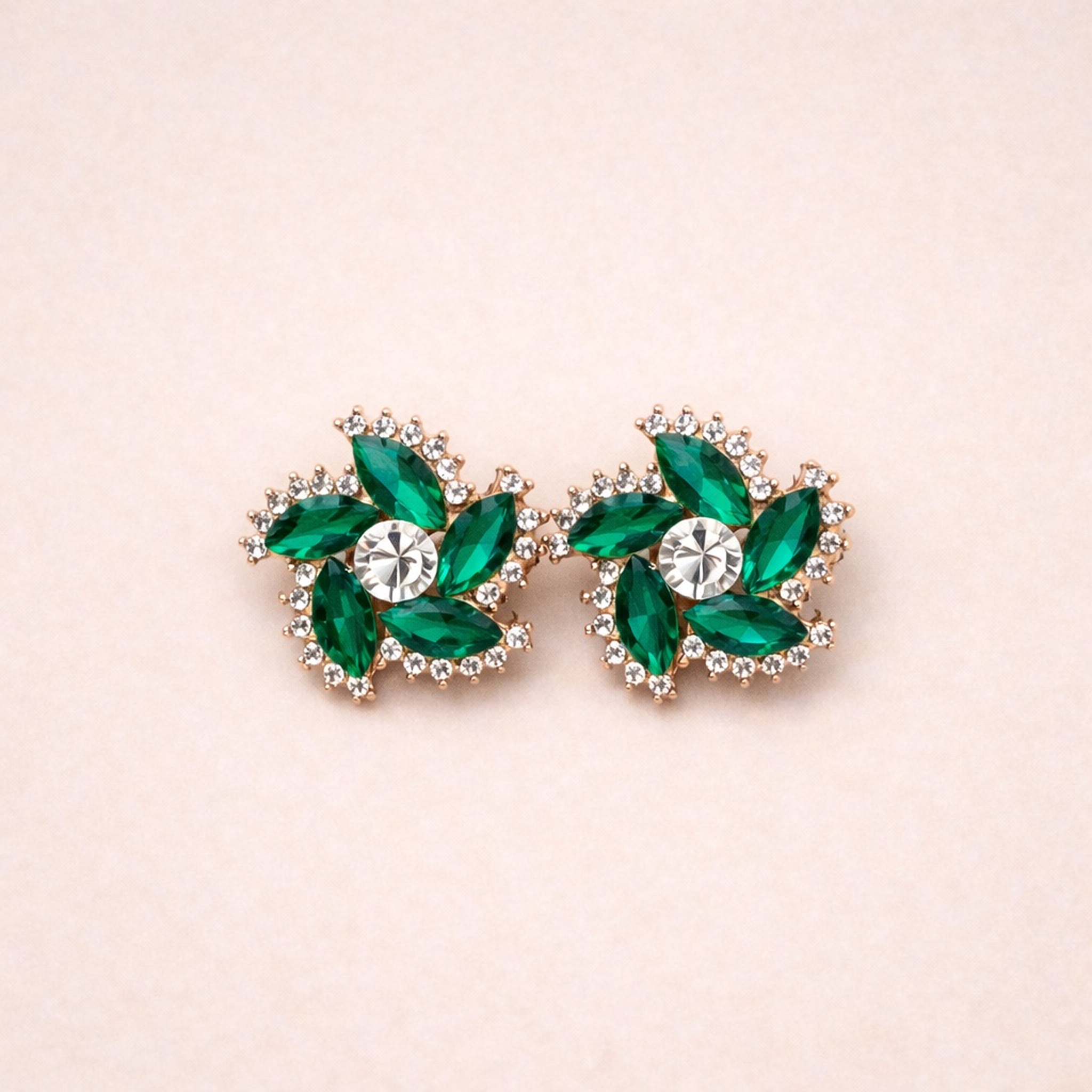 Swirl Crystal Studs