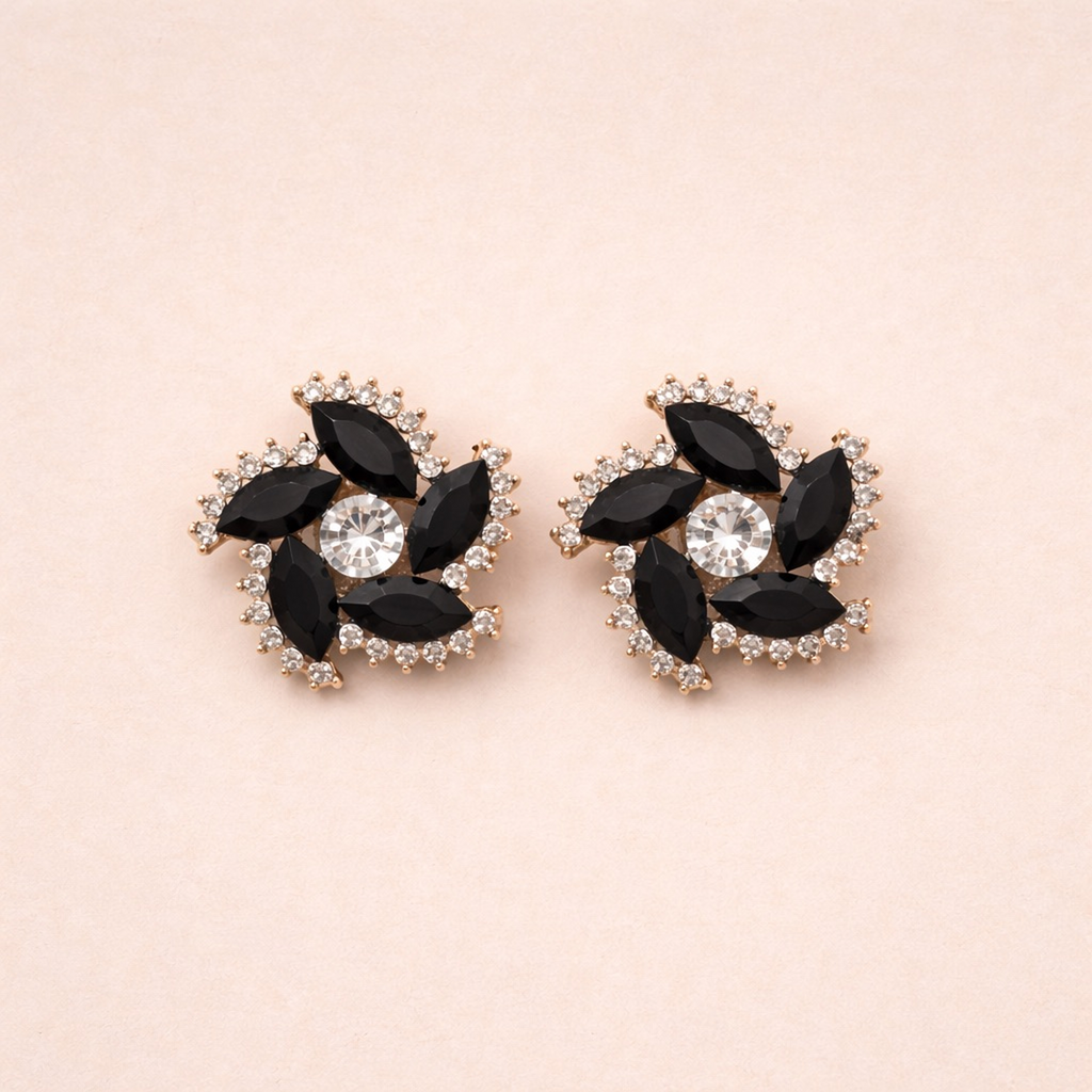 Swirl Crystal Studs