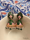Lotus Meenakari Jhumka