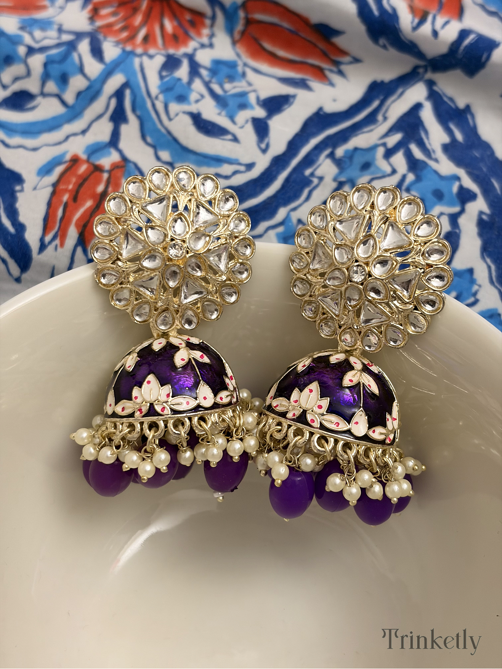 Kundan Meenakari Jhumka