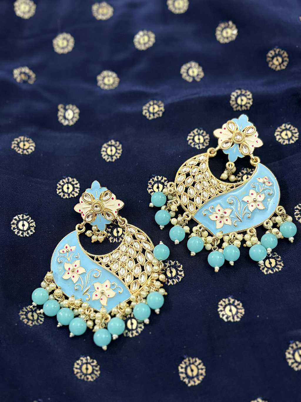 Ivory Petal Chandbali Earrings
