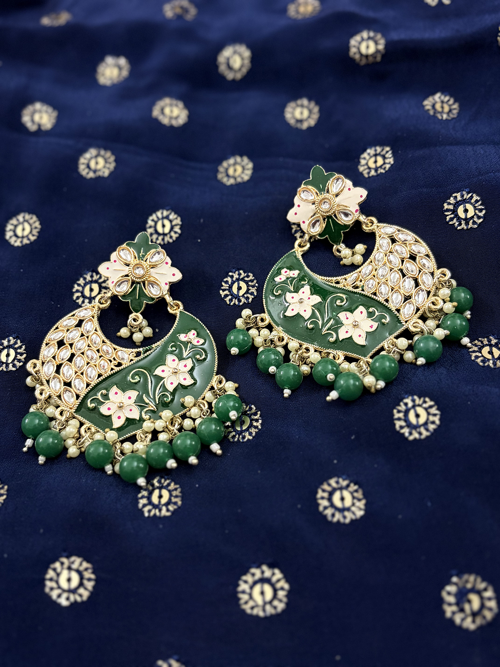 Ivory Petal Chandbali Earrings
