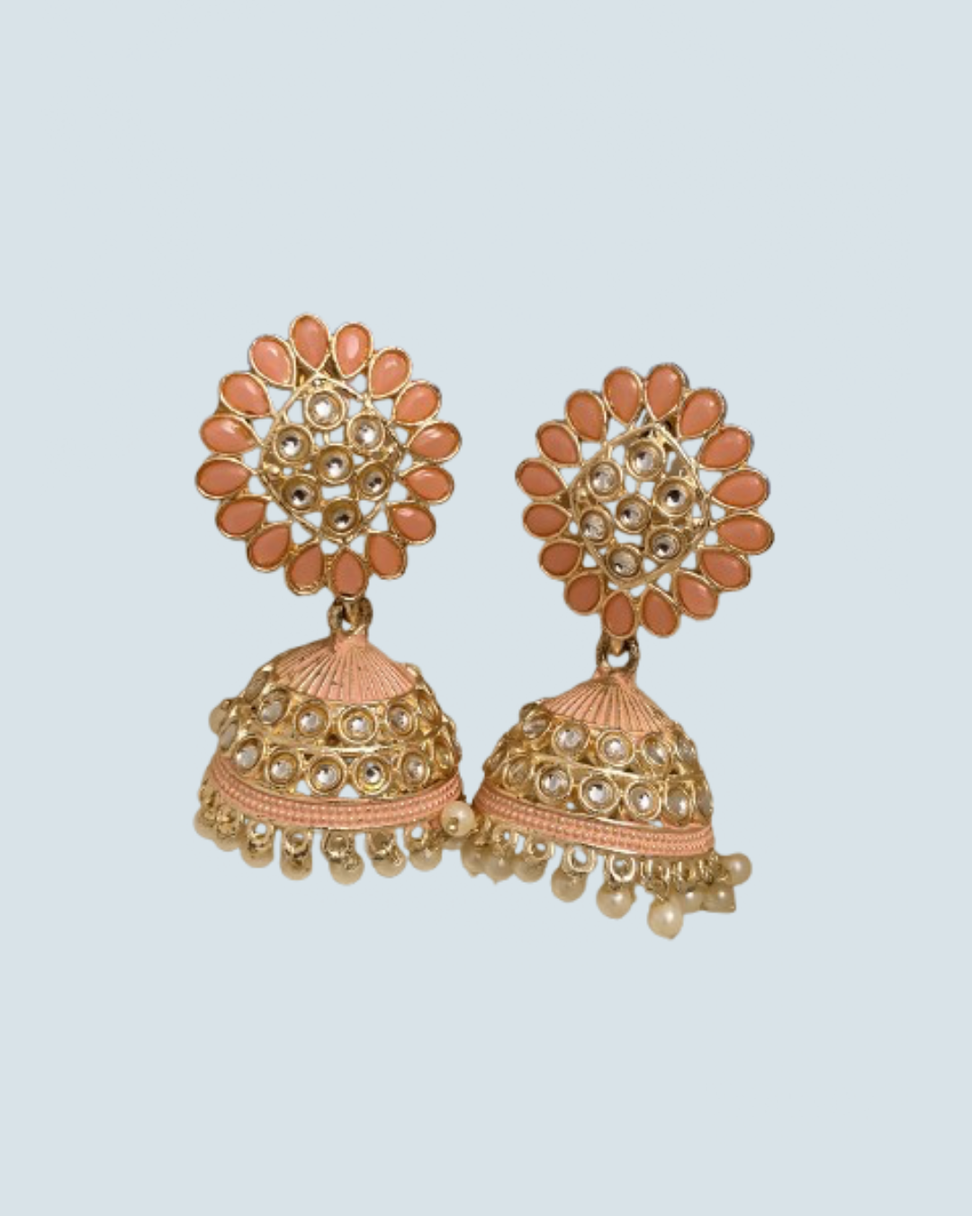 Floral Stone Jhumka