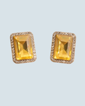 Emerald Cut Crystal Studs