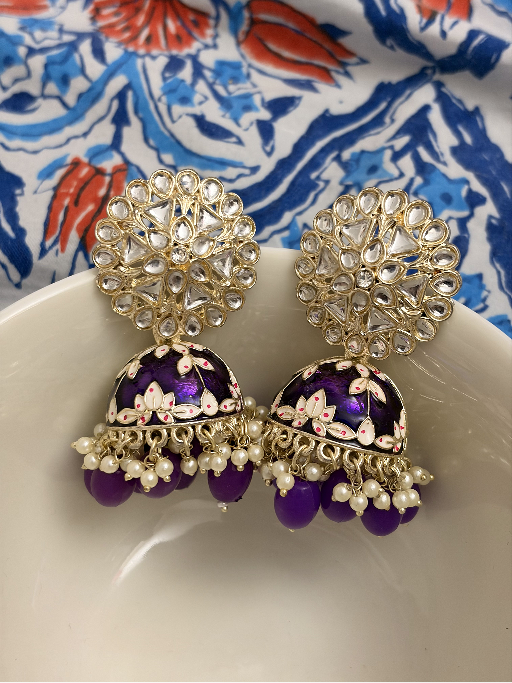 Kundan Meenakari Jhumka