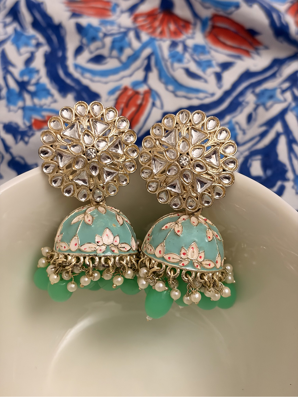 Kundan Meenakari Jhumka