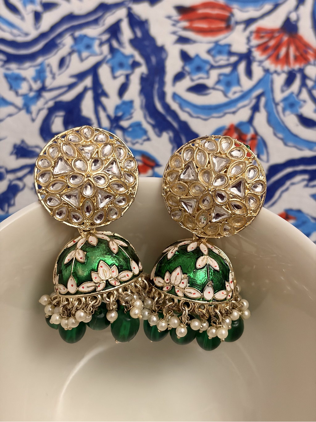 Kundan Meenakari Jhumka