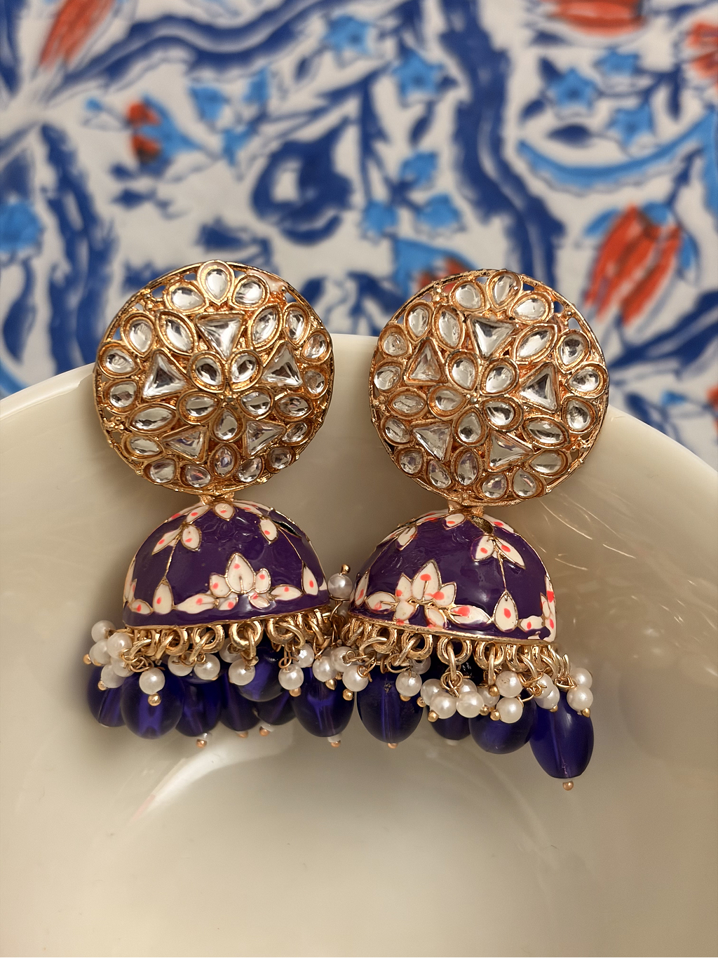 Kundan Meenakari Jhumka