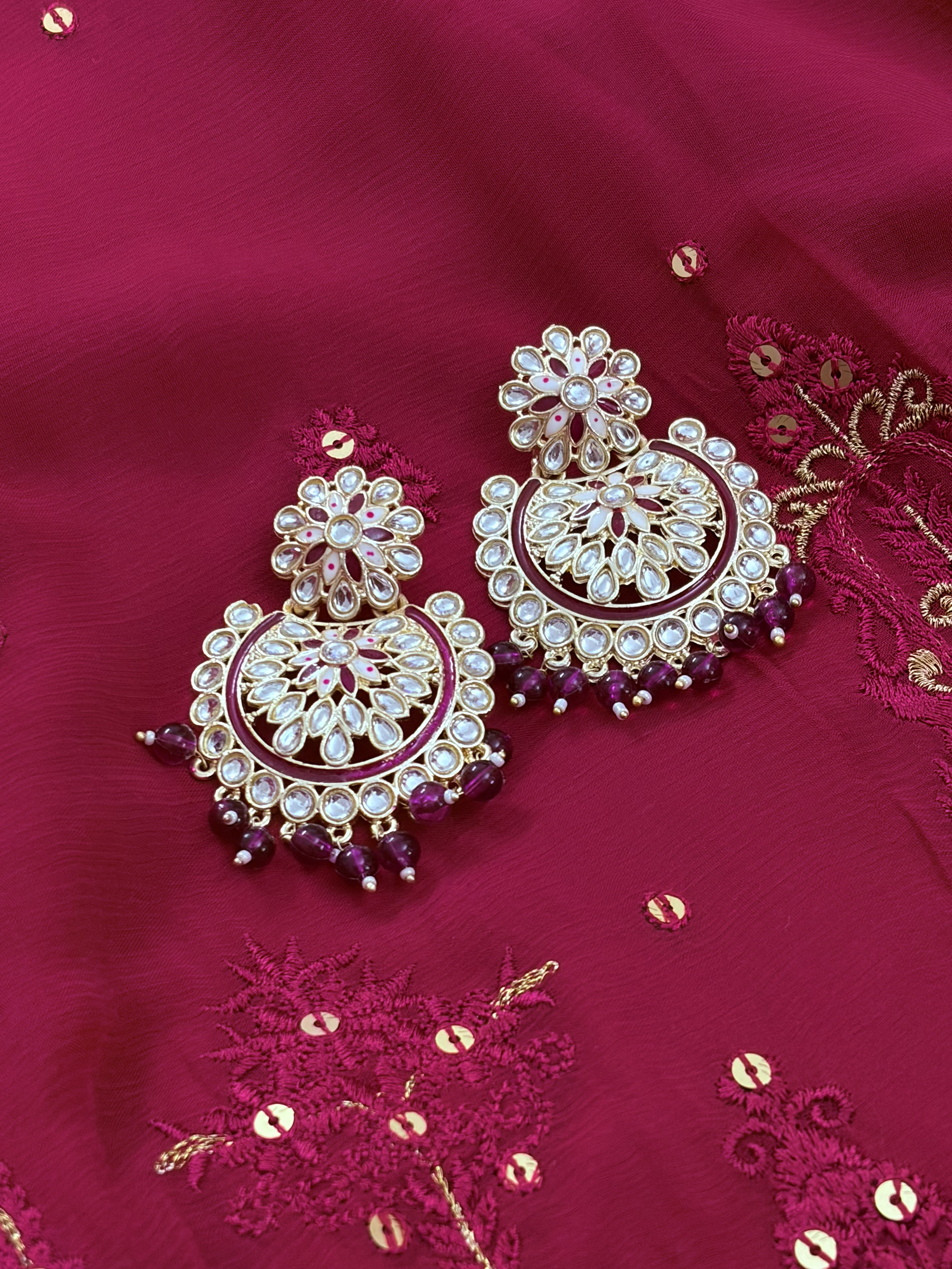 Meenakari Chandbali Earrings