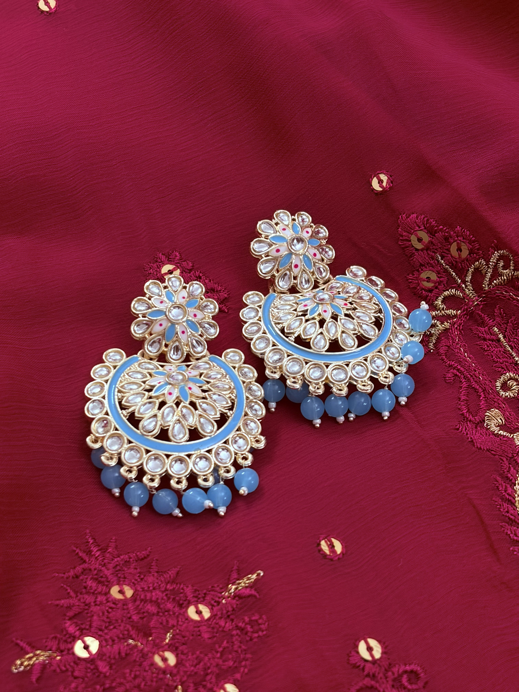 Meenakari Chandbali Earrings