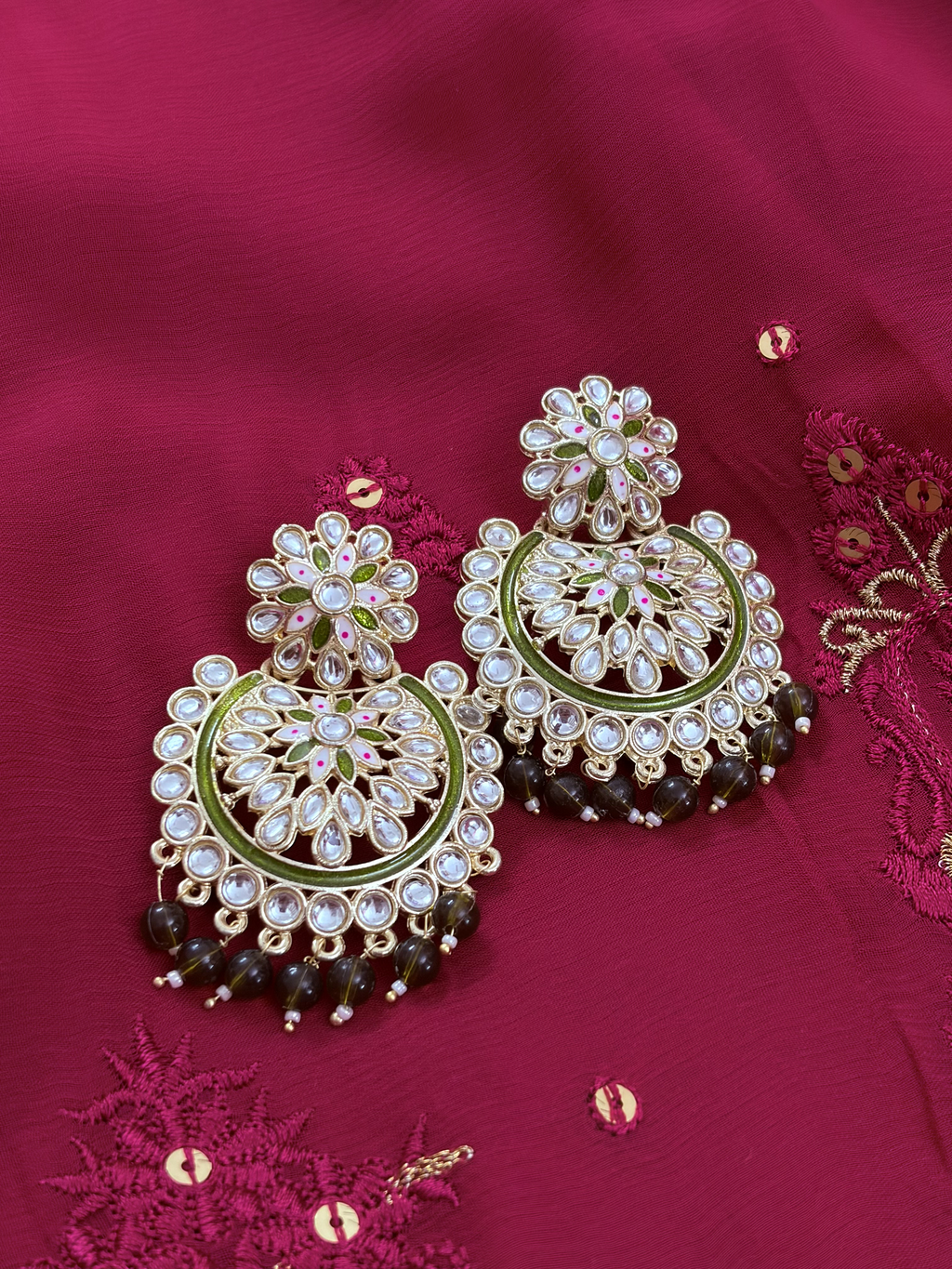 Meenakari Chandbali Earrings