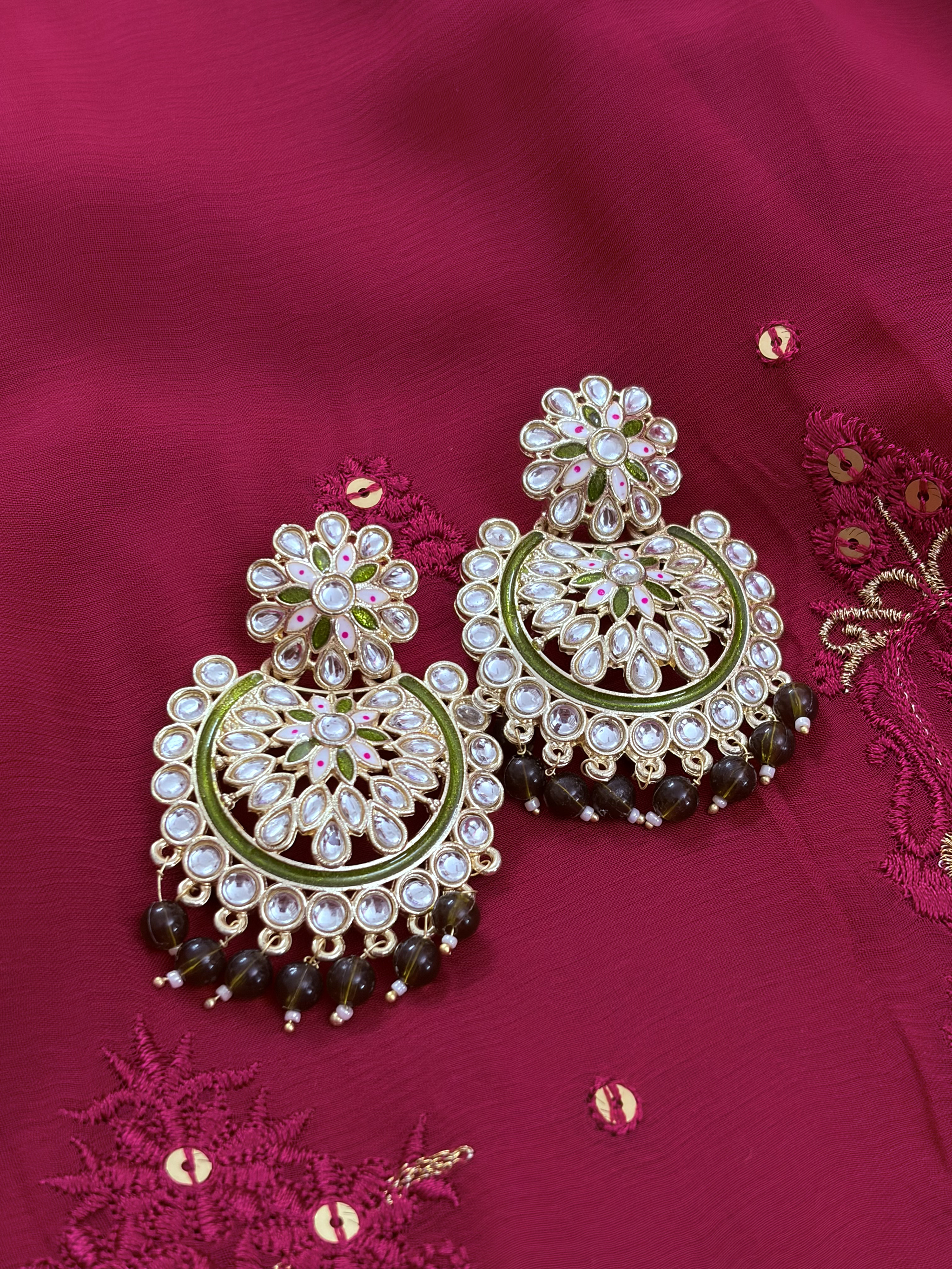 Meenakari Chandbali Earrings