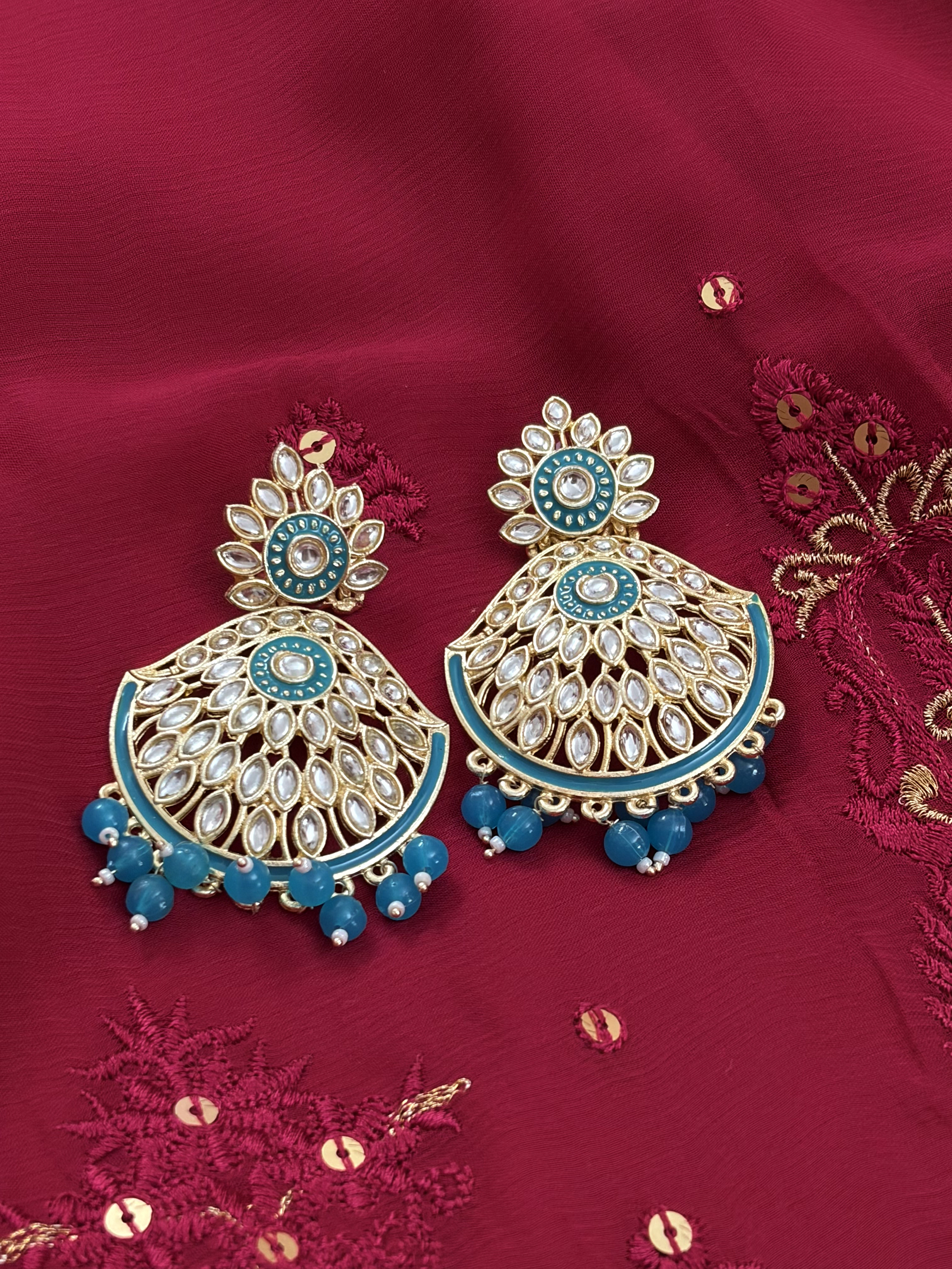 Meenakari Chandbali Earrings