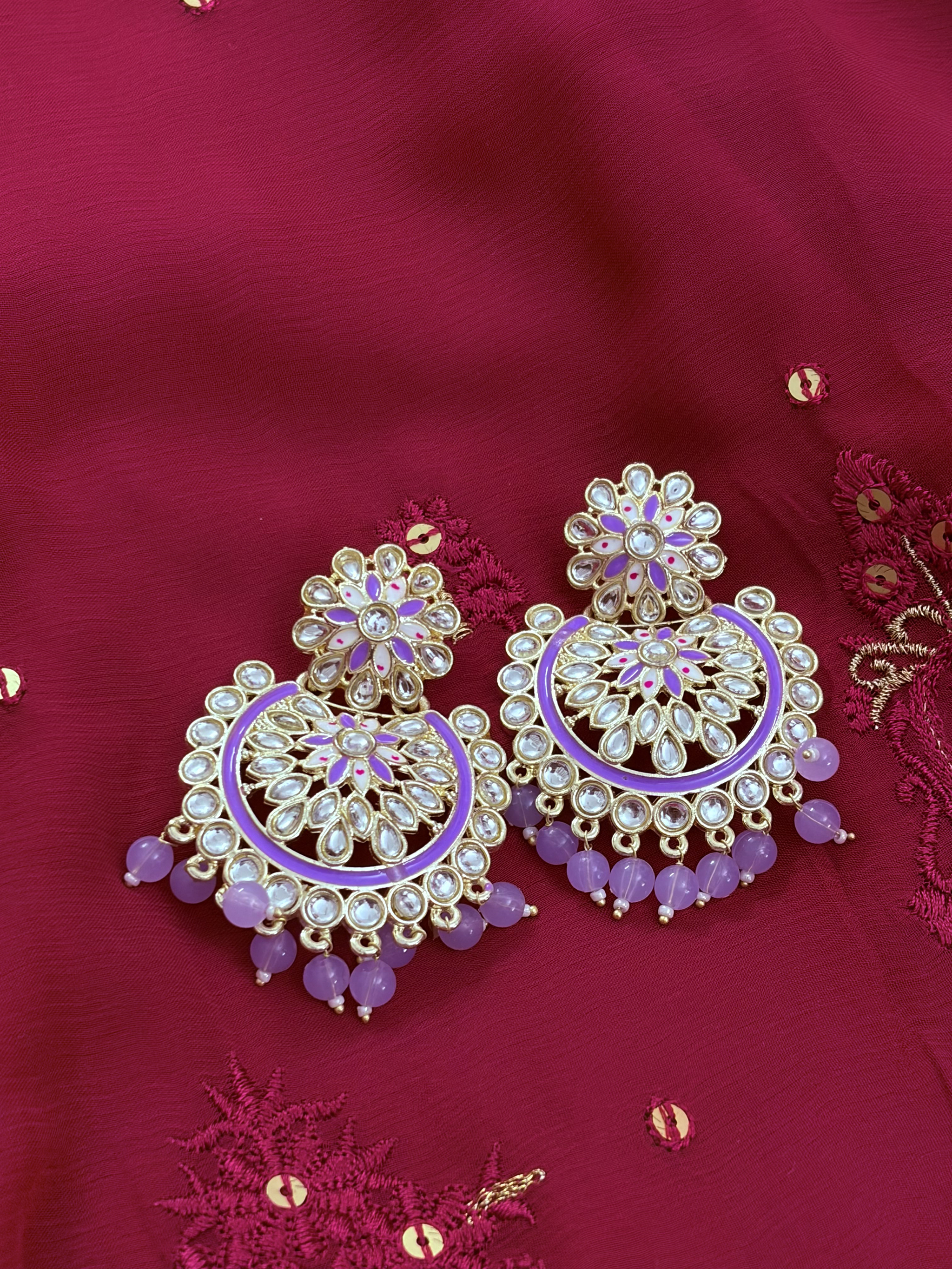 Meenakari Chandbali Earrings