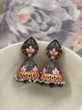 Lotus Meenakari Jhumka