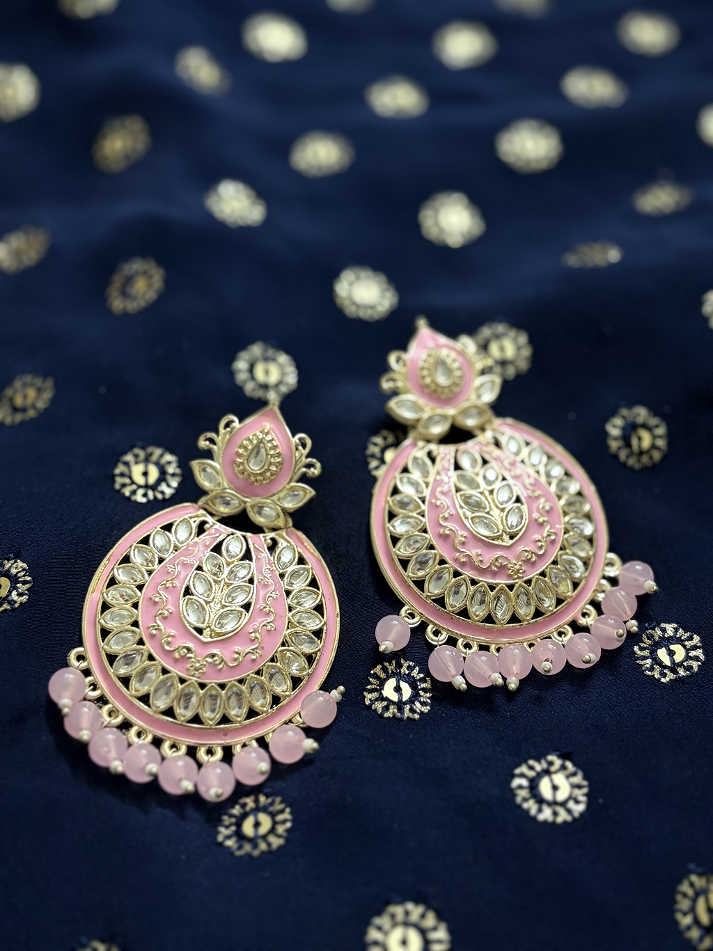 Lotus Chandbali Earrings