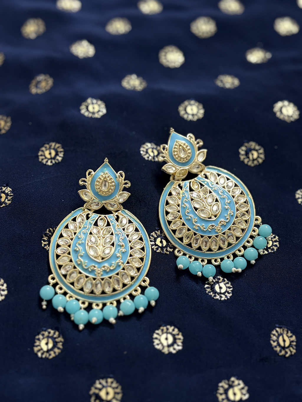 Lotus Chandbali Earrings