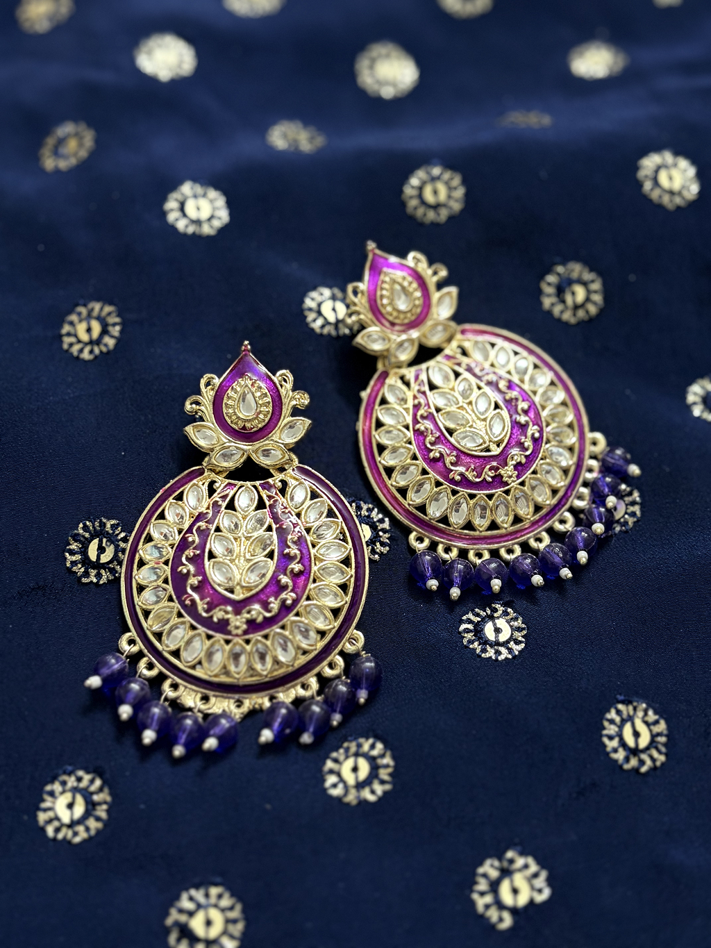 Lotus Chandbali Earrings