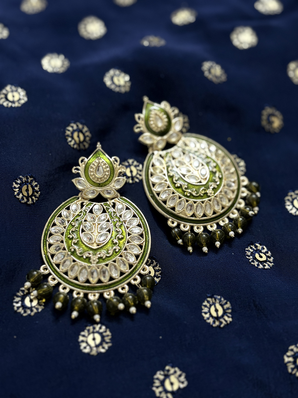 Lotus Chandbali Earrings