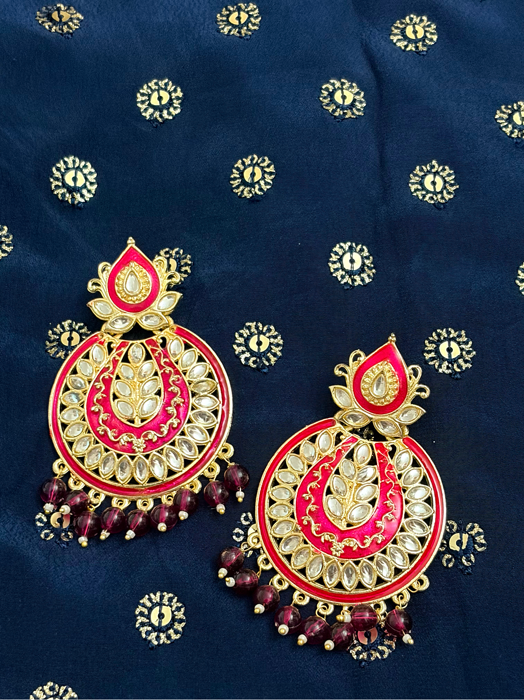 Lotus Chandbali Earrings